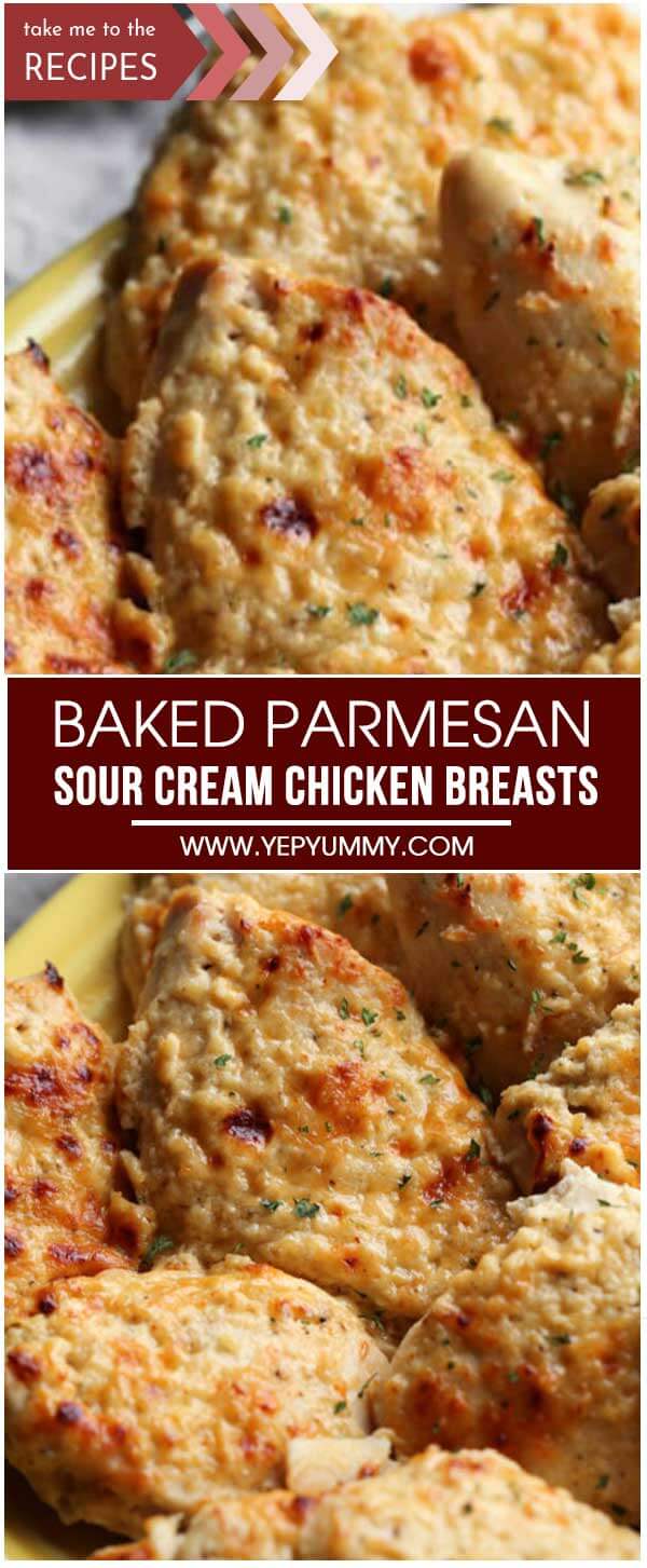 Baked Parmesan And Sour Cream Chicken Breasts