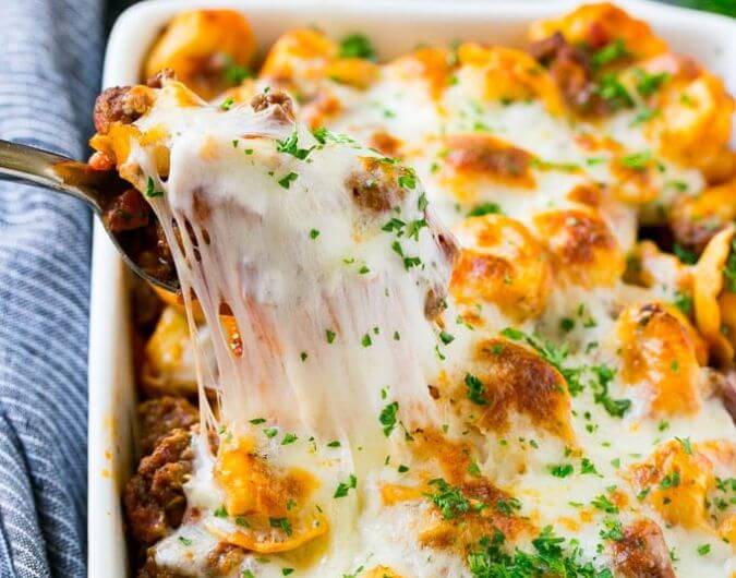 Baked Tortellini with Meat Sauce