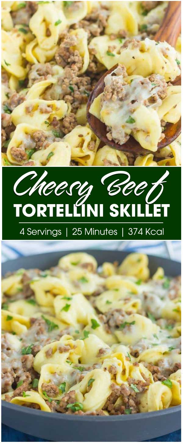 Cheesy Beef Tortellini Skillet