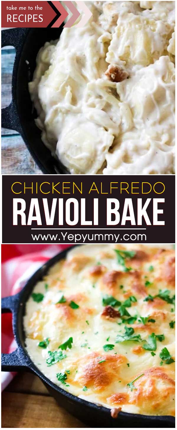 Chicken Alfredo Ravioli Bake