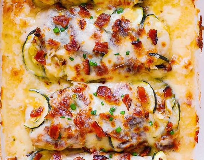 Chicken Zucchini Baked with Bacon