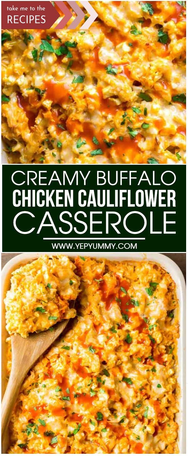 Creamy Buffalo Chicken Cauliflower Casserole