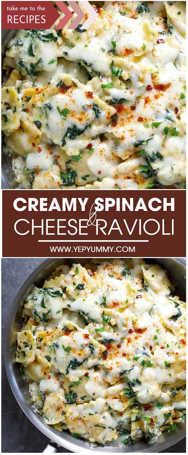 Creamy Spinach and Cheese Ravioli