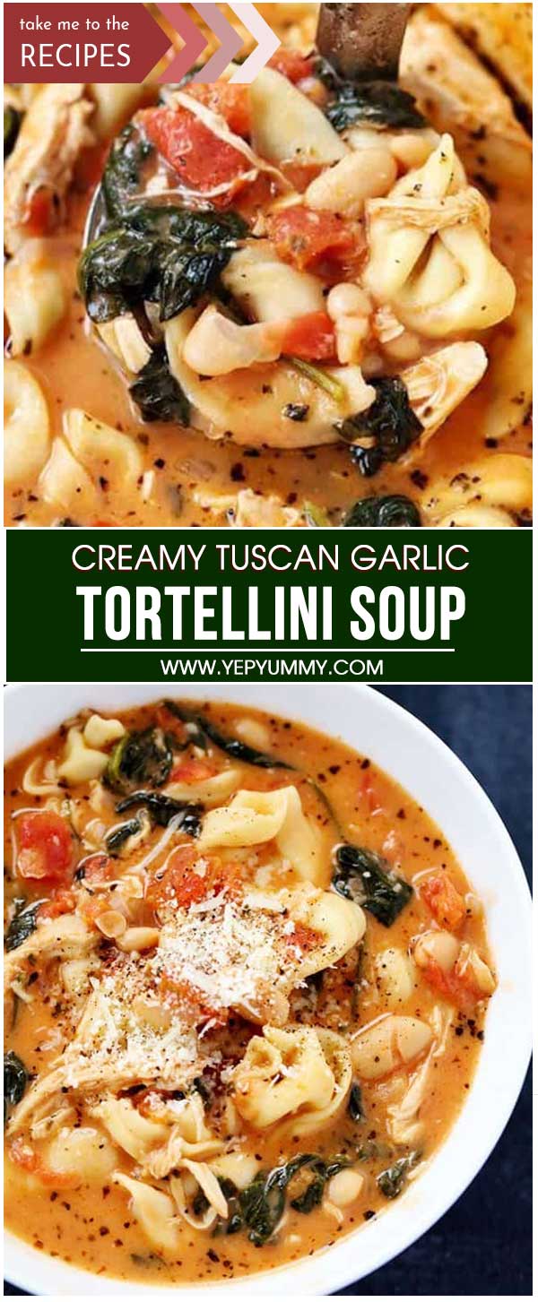 Creamy Tuscan Garlic Tortellini Soup