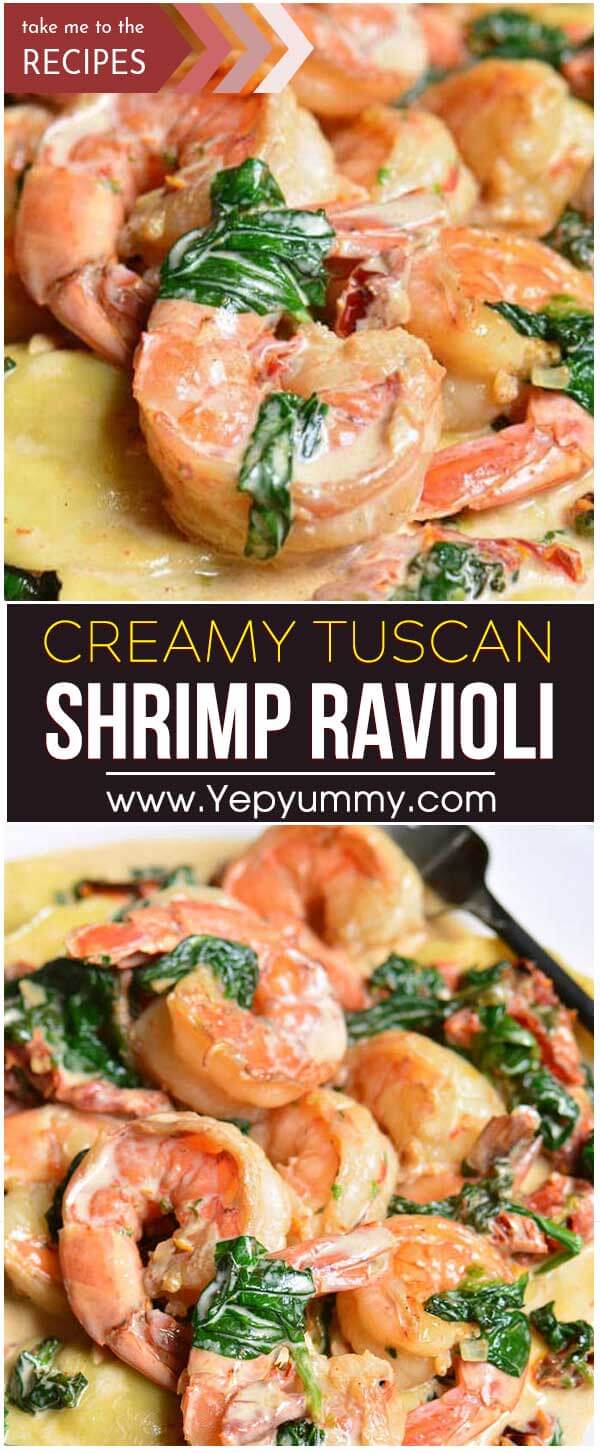 Creamy Tuscan Shrimp Ravioli