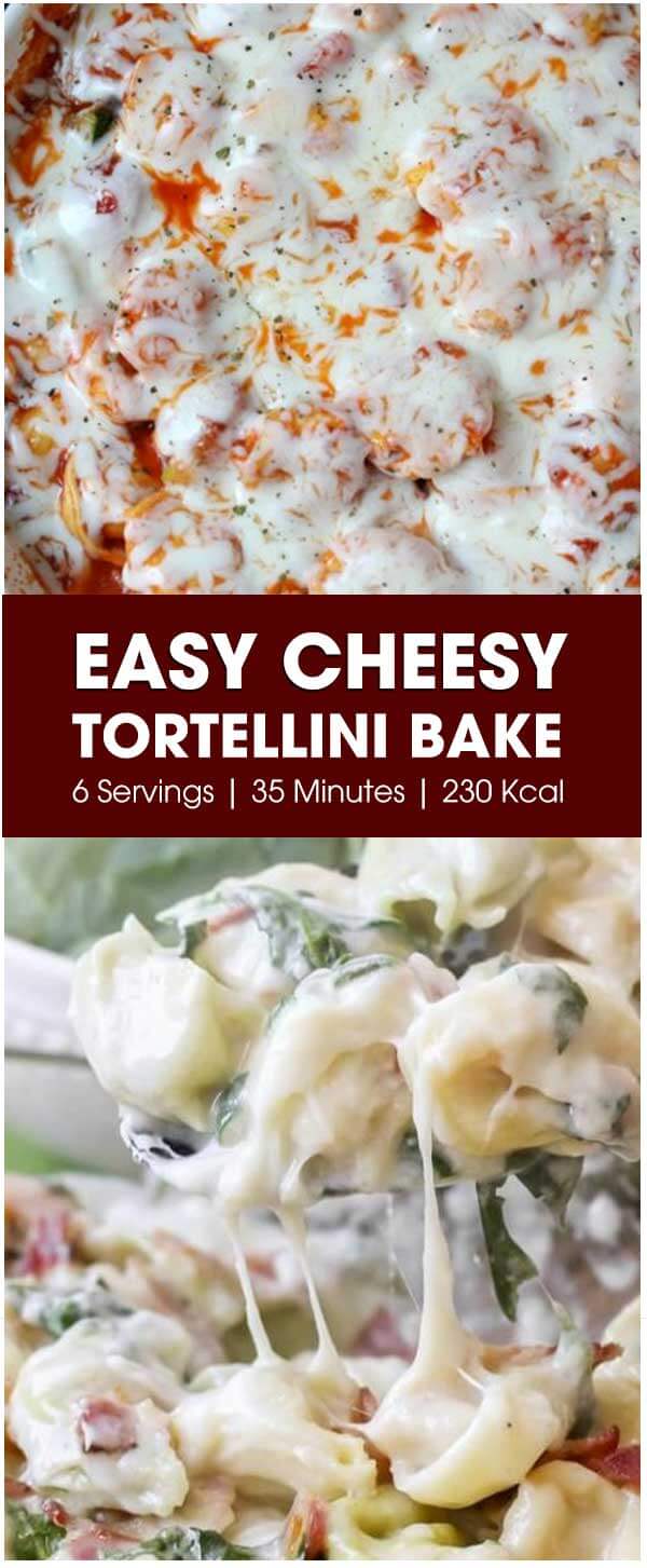 Easy Cheesy Tortellini Bake