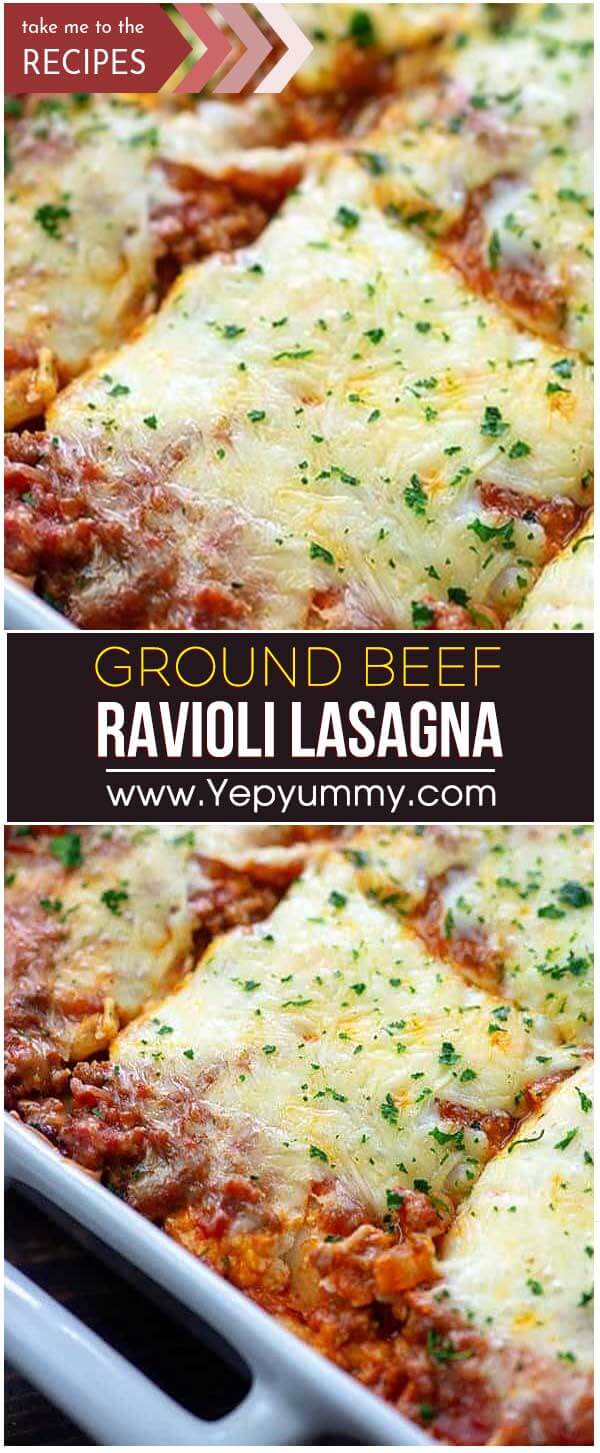 Ground Beef Ravioli Lasagna