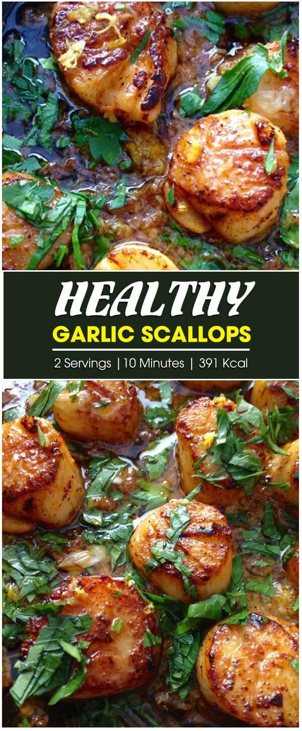 Healthy Garlic Scallops