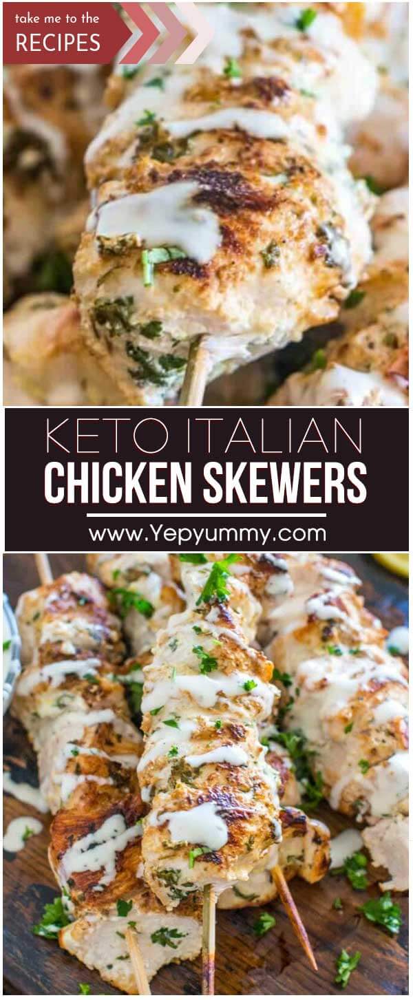 Keto Italian Chicken Skewers