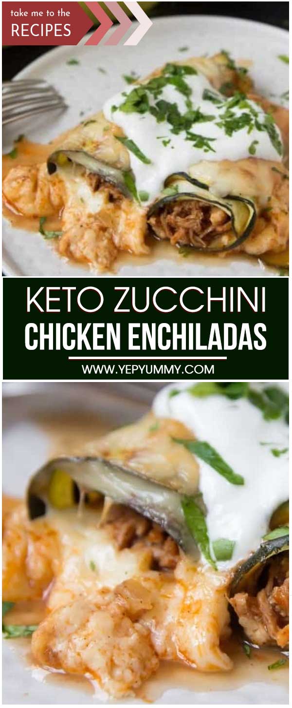 Keto Zucchini Chicken Enchiladas