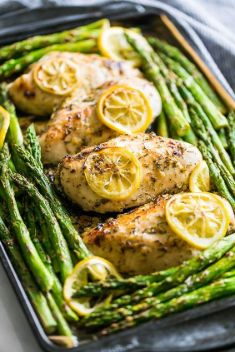 Lemon Chicken and Asparagus Sheet Pan - Dinner Delicious Dishes With Lemon