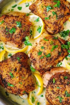 Lemon Pepper Chicken with Creamy Garlic Lemon Sauce - Dinner Delicious Dishes With Lemon