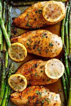 One Pan Honey Lemon Chicken Asparagus