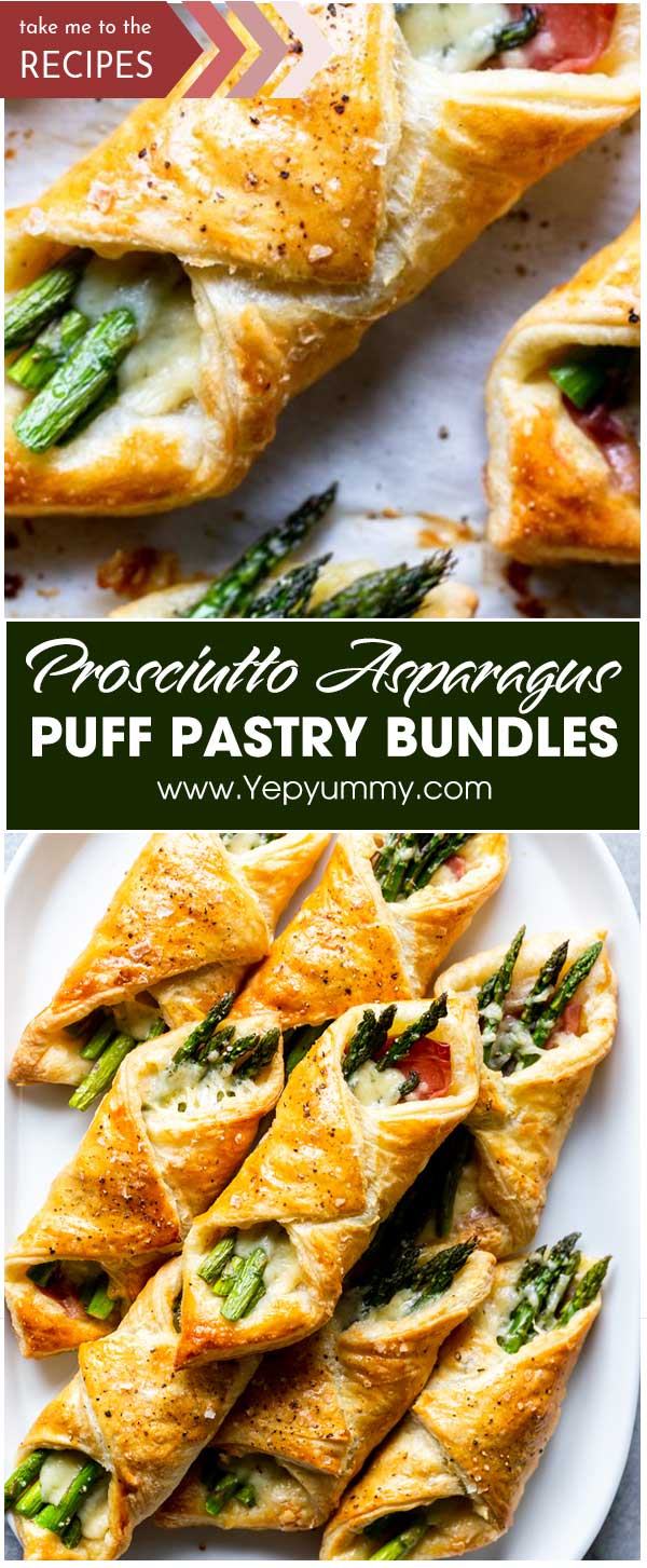 Prosciutto Asparagus Puff Pastry Bundles