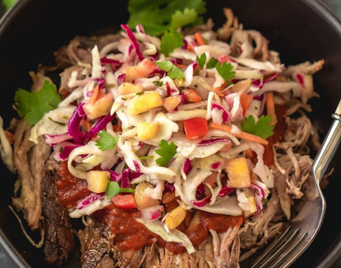 Pulled Pork with Pineapple and Coleslaw