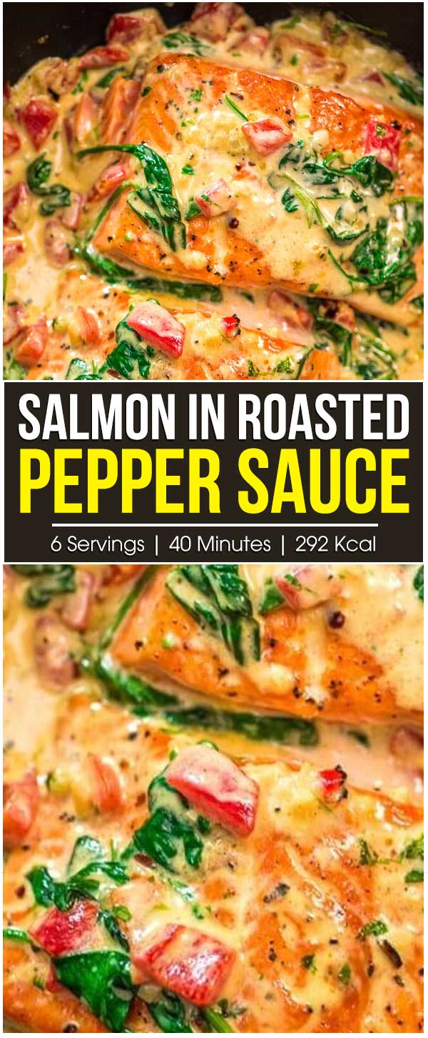 Salmon In Roasted Pepper Sauce