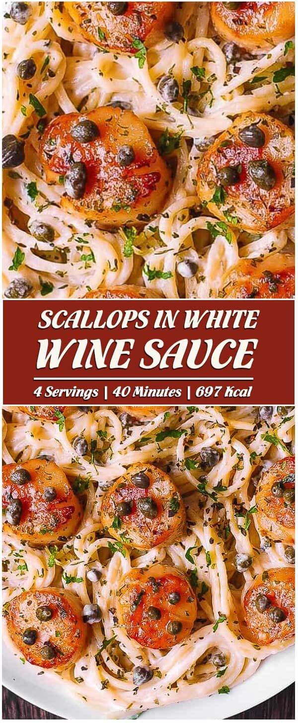 Scallops in White Wine Sauce