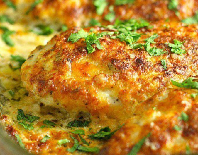 Smothered Cheesy Sour Cream Chicken