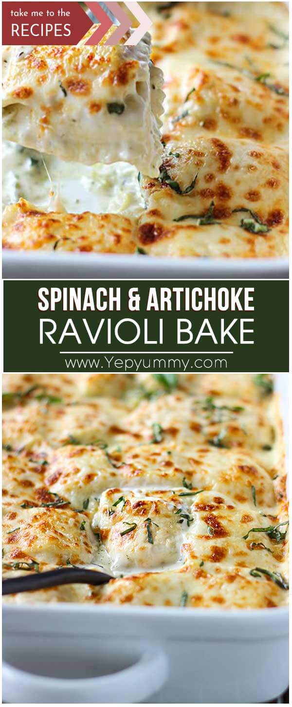 Spinach And Artichoke Ravioli Bake
