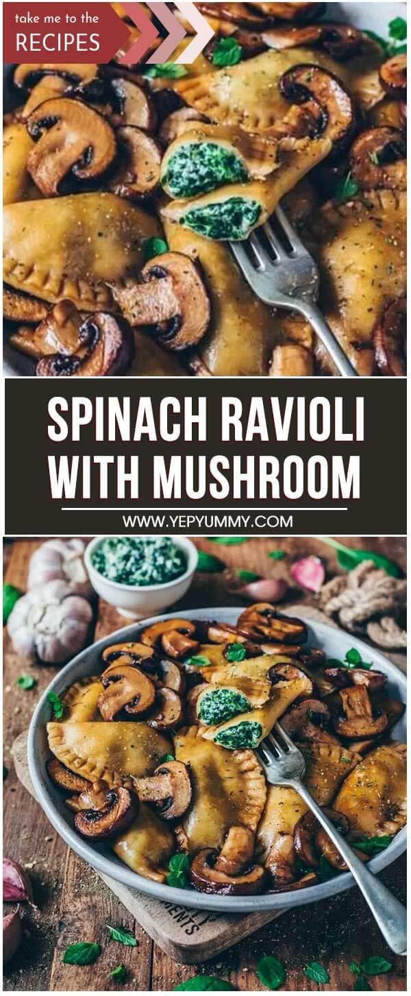 Spinach Ravioli With Mushroom