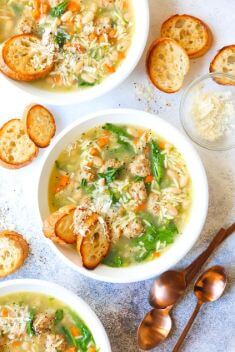 Spinach and White Bean Meatball Soup - Easy And Delicious White Bean Soup Recipes