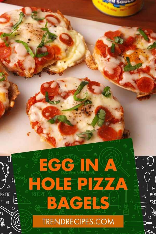 Egg-in-a-Hole Pizza Bagels